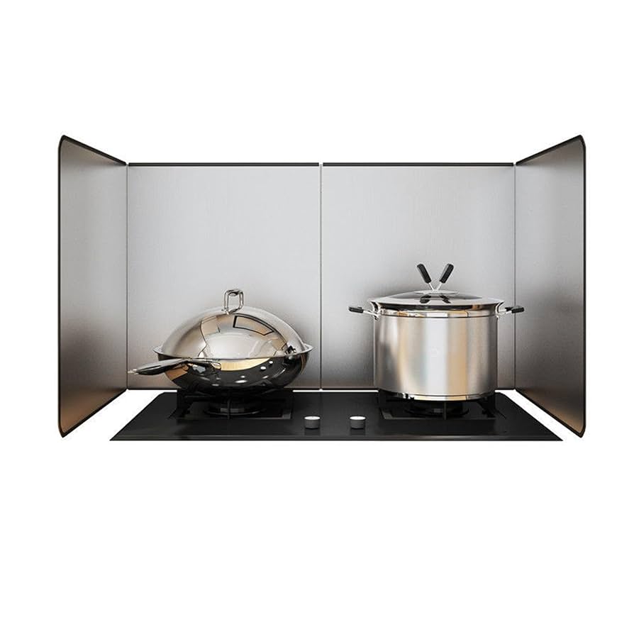 油はねガード【新品未開封品】 キッチン油はねガードEX（強化ガラスセット）ブラック W800×H300